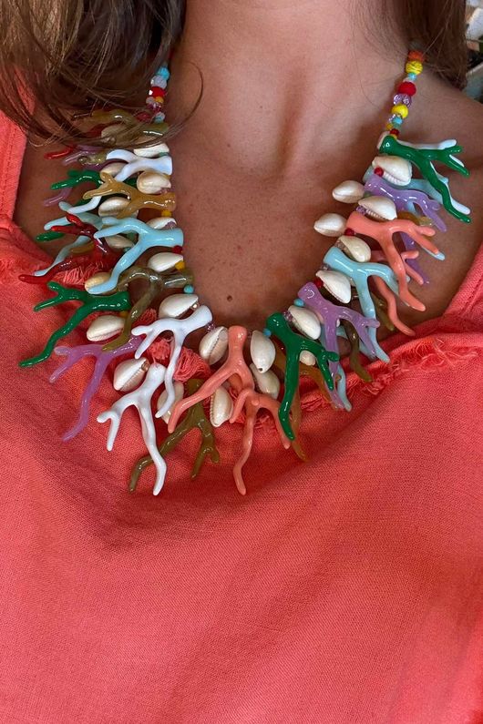 Laundry B Free Spirit Coral Necklace Multi